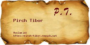 Pirch Tibor névjegykártya